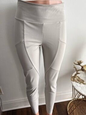 Athleta High-Waist Panel Leggings in Light Beige